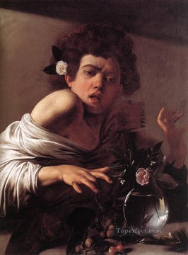 Caravaggio Painting - Niño mordido por un lagarto Caravaggio